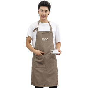 Kitchen Cleaning Multi-Function Eco-friendly Durable Canvas Sleeveless Bib Apron With Clothes Pockets For Adult Use