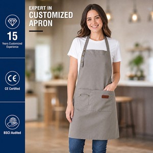 Japanese Style Canvas Sleeveless Apron Reusable Barista Uniform