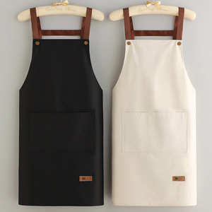 Custom Logo-Printed Solid-Color Waterproof PVC Japanese Style Sleeveless Strap Apron