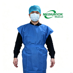 CE Wholesale Medical Disposable Sleeveless Isolation Gown Disposable Patient Gown for Physical Check