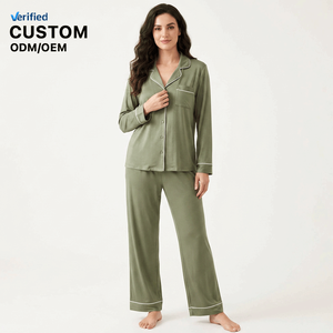 OEM Women Bamboo Pajama Set Organic Cotton Modal Sleepwear