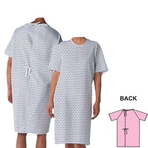 Wholesale Hot Sale Unisex Cotton Hospital Gown Reusable Printing Fabric Patient Gown With Factory Price Discount